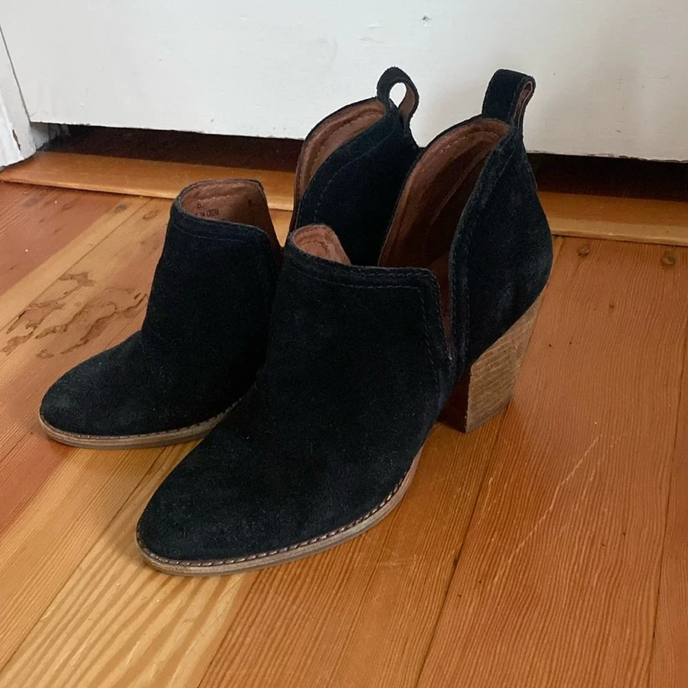 Jeffrey Campbell Black Suede Split Shaft‎ Booties 6